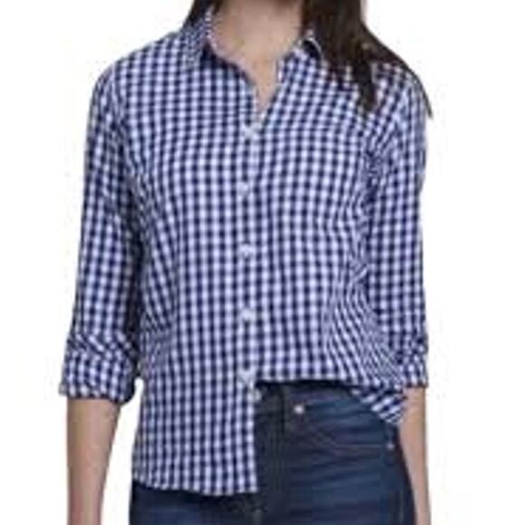 New Untuckit Belleza Plaid Button Down Cotton Long Sleeve Shirt Sz 2 - Picture 1 of 12